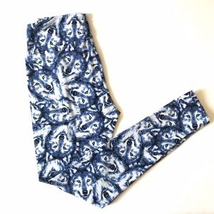 LuLaRoe Wolf Blue Leggings